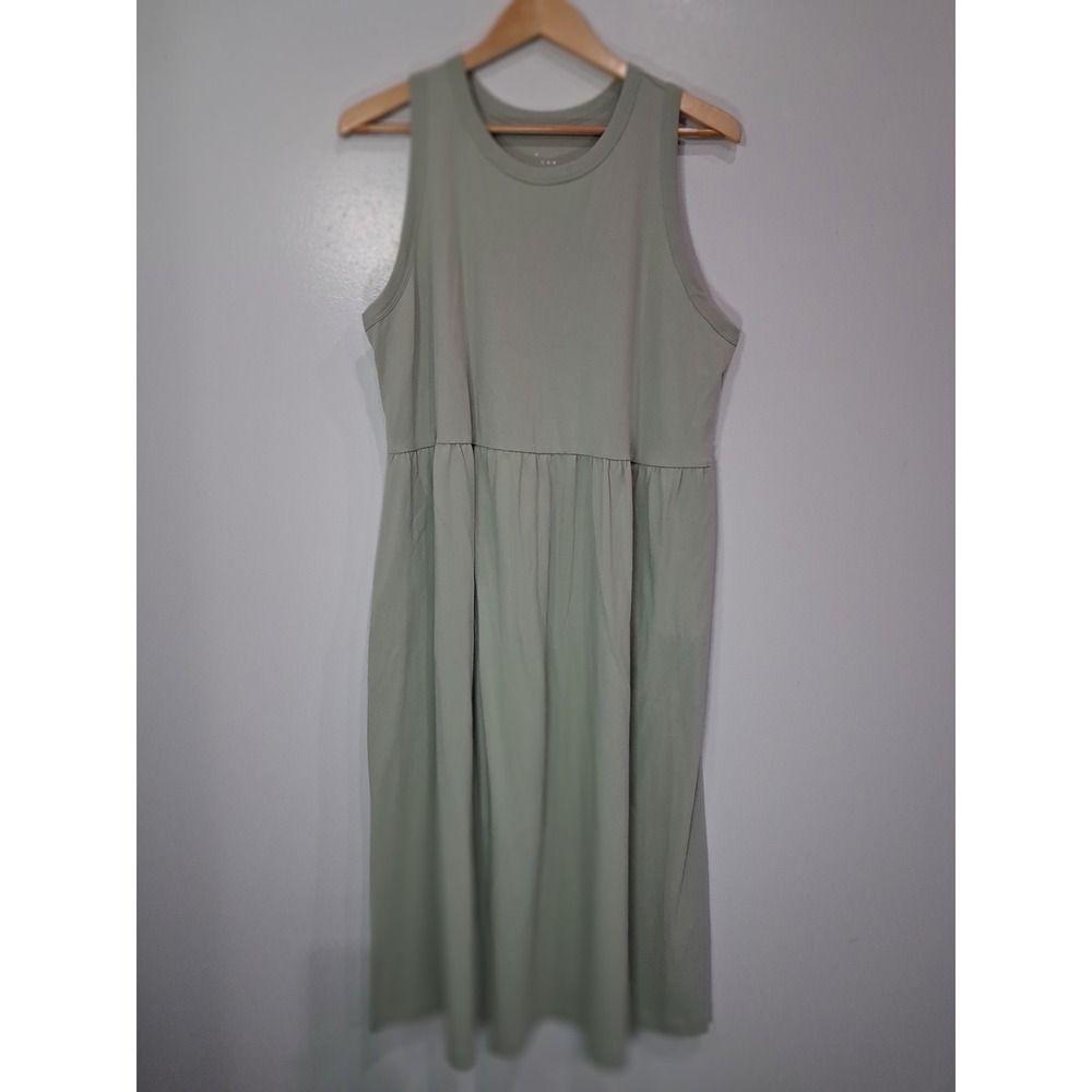 A New Day Womens XXL Light Green Sleeveless Empire Waist Maxi Dress with Pockets